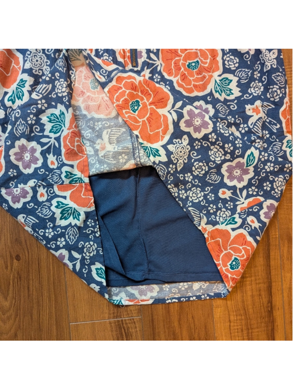 OLD NAVY Bohemian Mini Floral Shift Dress Blue And Orange Size M - Picture 10 of 13